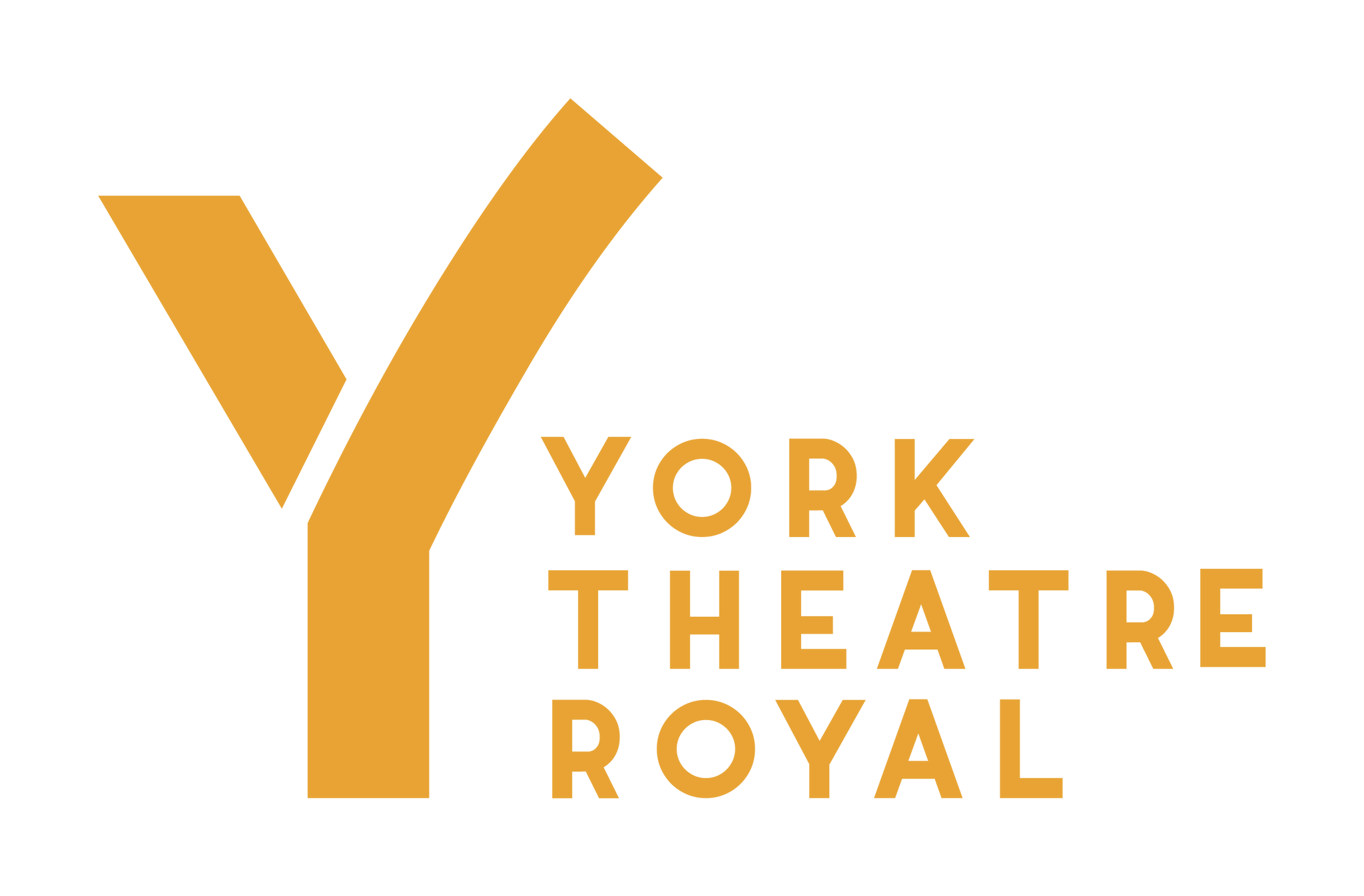 York Theatre Royal logo. Yellow text on a white background with a large letter Y.
